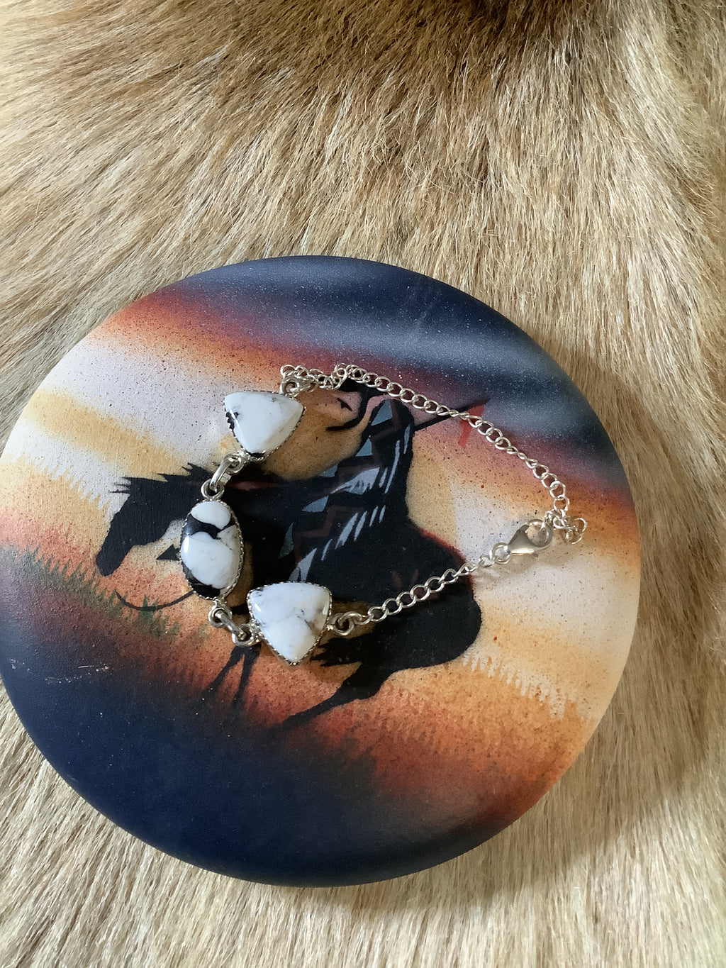 White buffalo adjustable bracelet