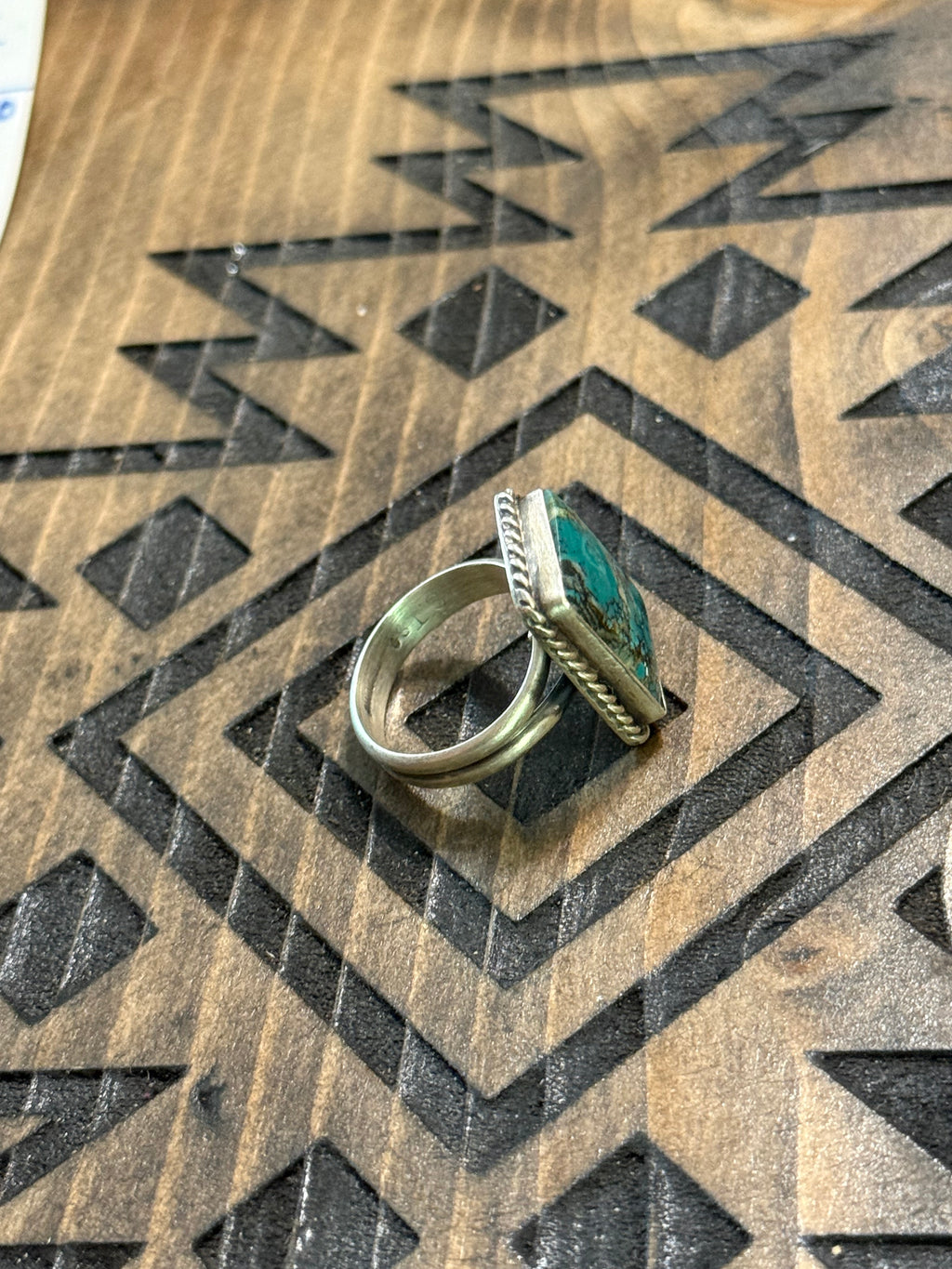 Navajo Sheila Tso turquoise adjustable ring