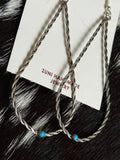 Zuni handmade teardrop turquoise earrings