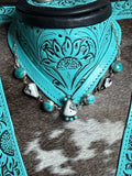 Turquoise and white buffalo choker necklace