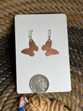 Copper butterfly earrings
