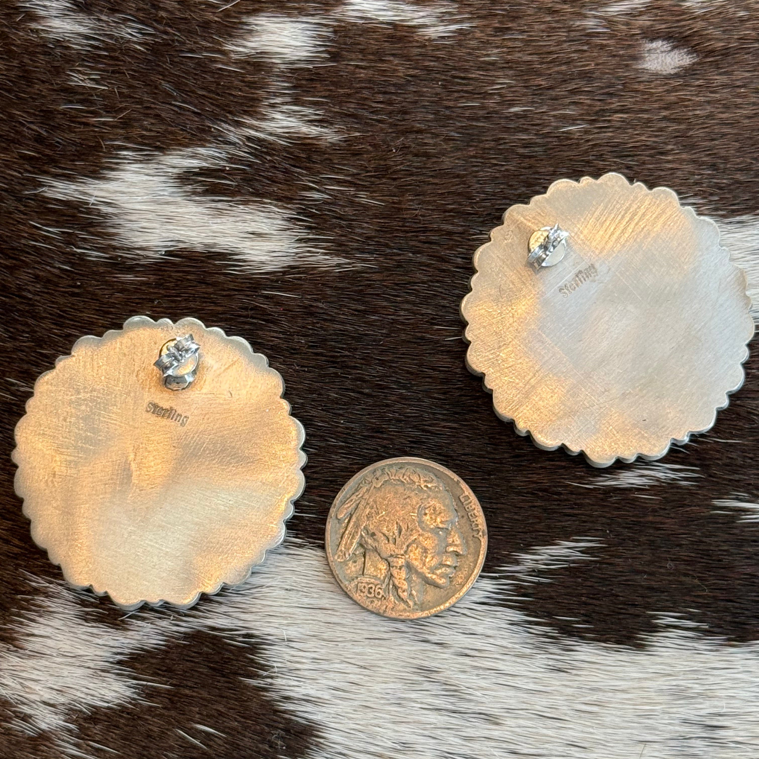 Turquoise cluster studs