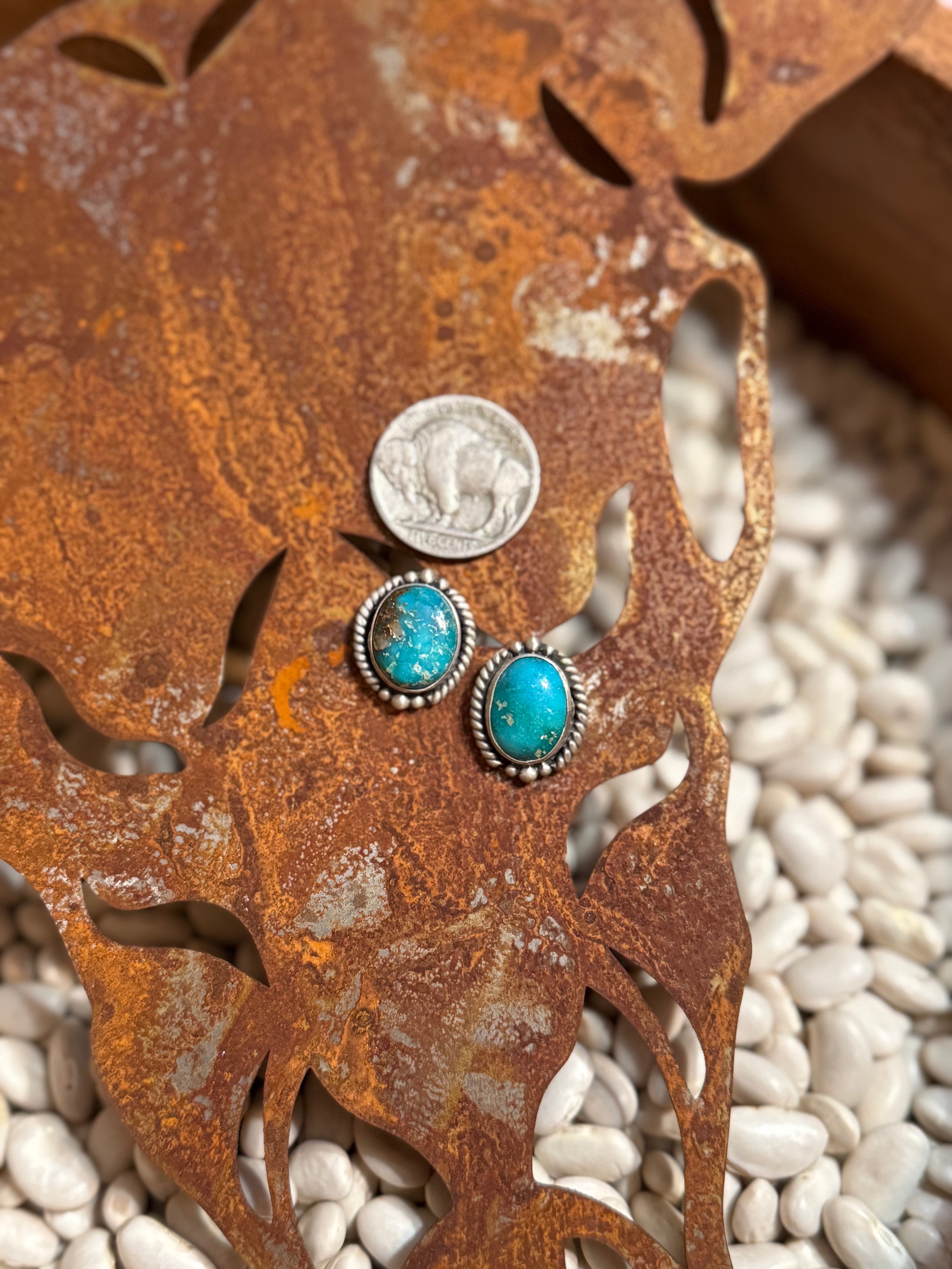 Turquoise stud earrings