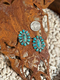 Native American Navajo turquoise cluster earrings by Davina Benally