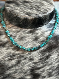 Turquoise chip choker necklace