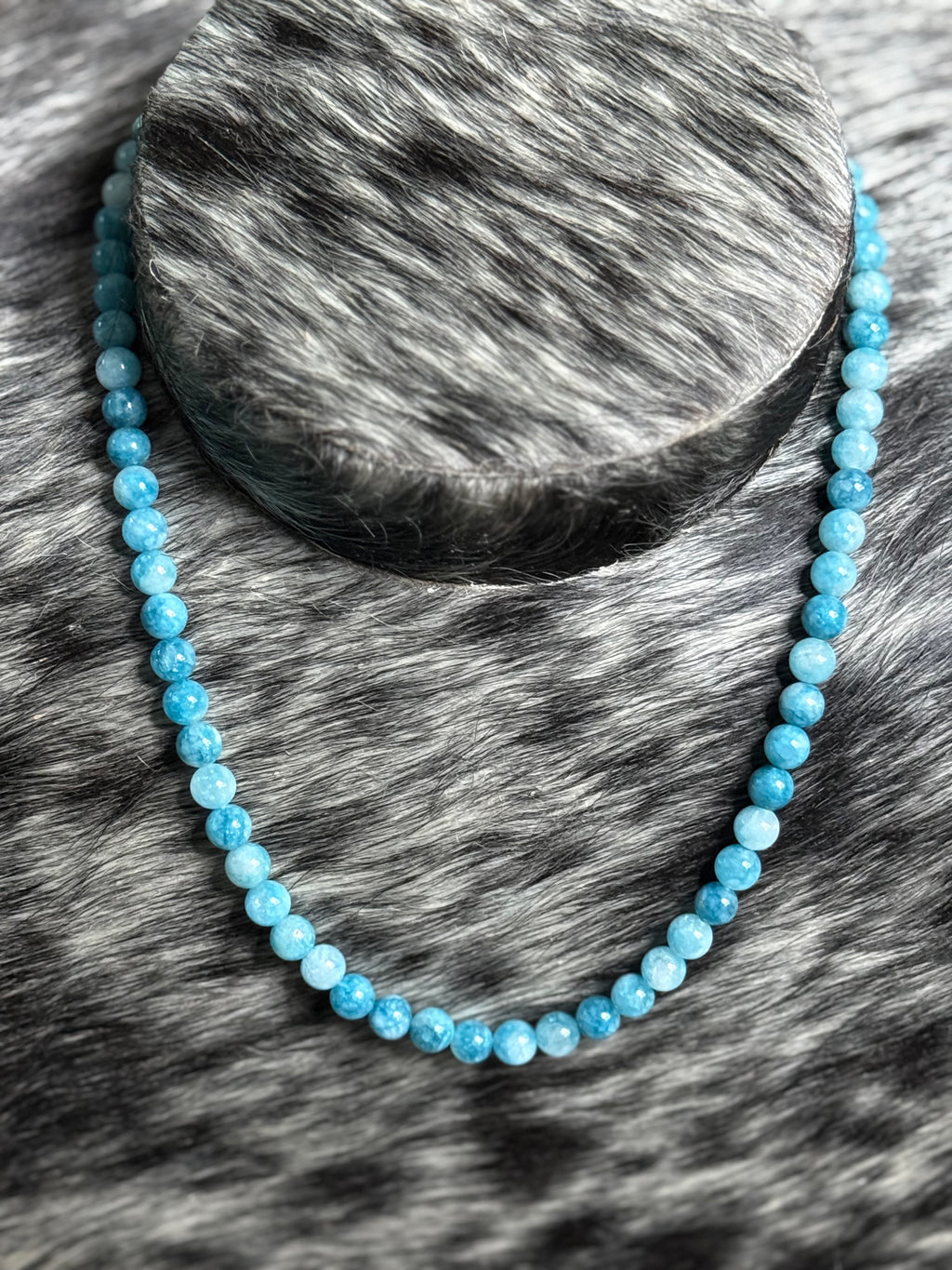 7 mm larimar necklace