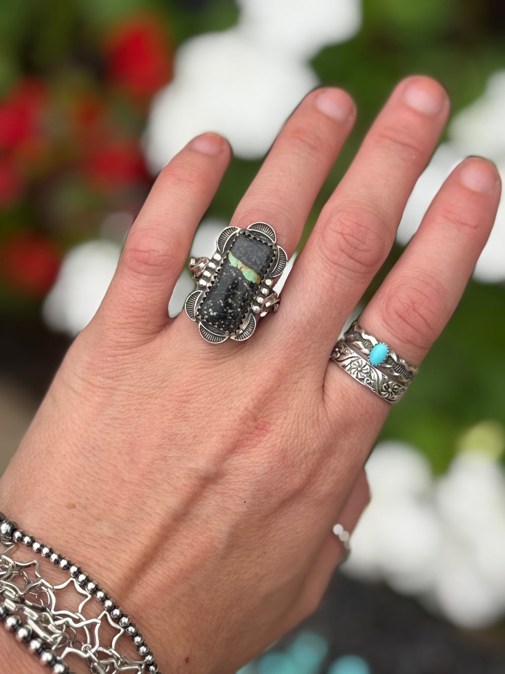Blackjack turquoise ring