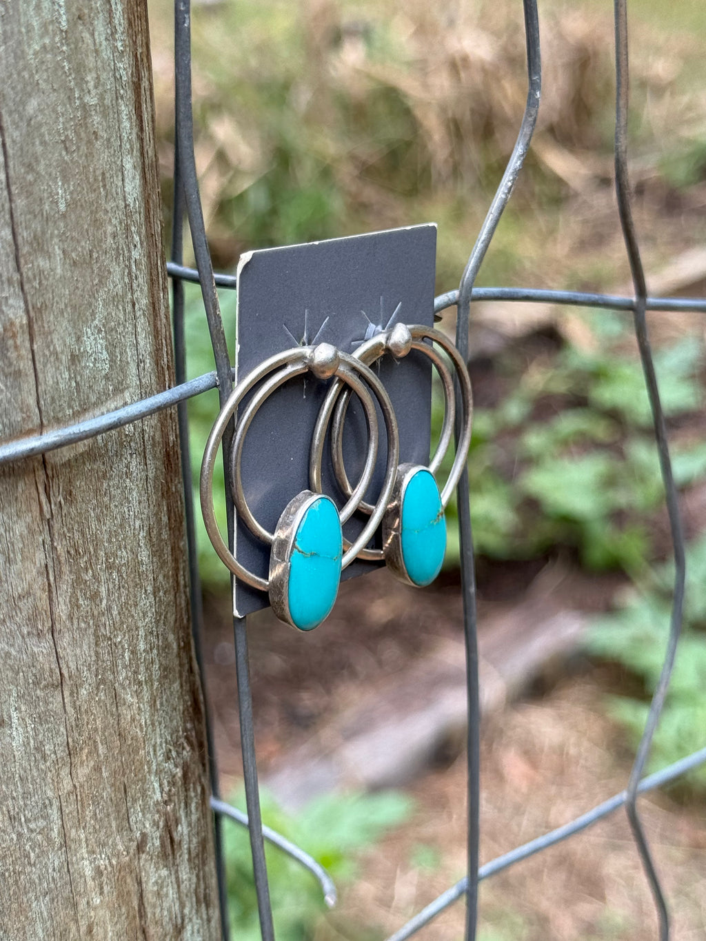 Geraldine James Navajo Kingman turquoise earrings