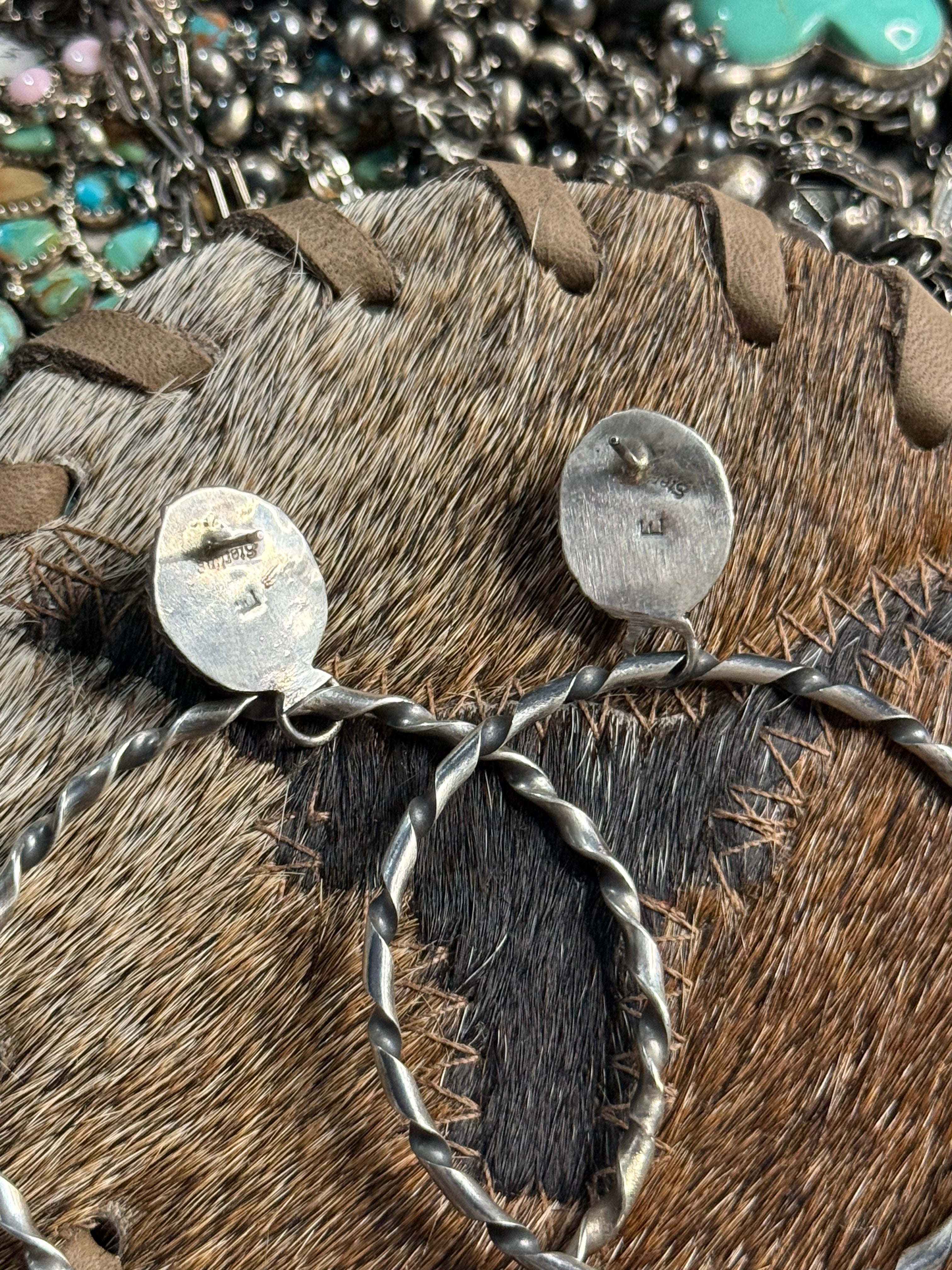 Native Elouise Kee turquoise hoop earrings