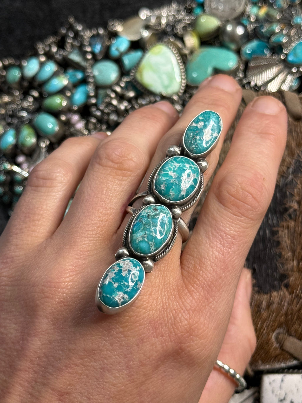 Native Draper 4 stone turquoise statement ring