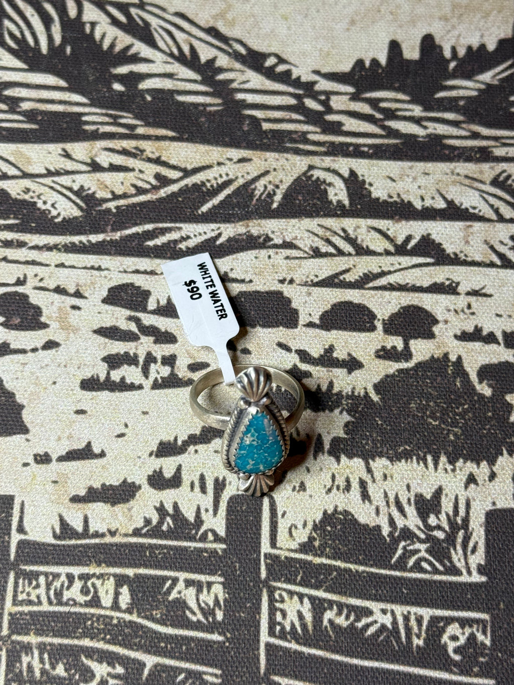 White water turquoise adjustable ring