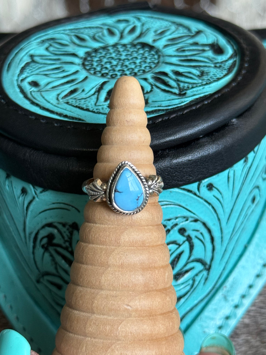 Golden hills turquoise ring
