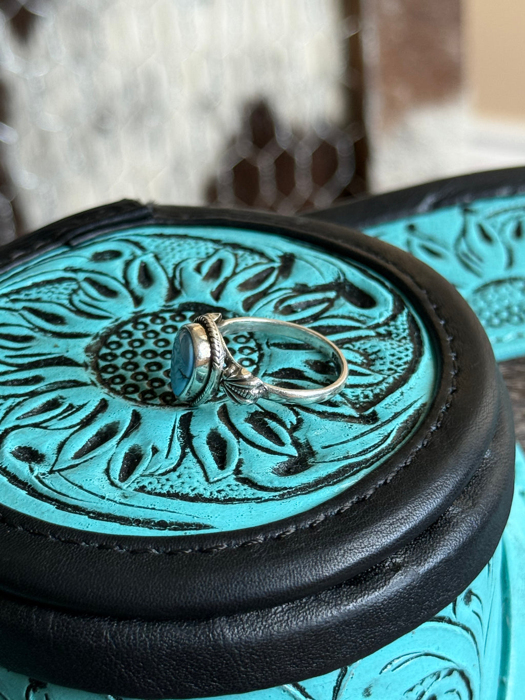 Golden hills turquoise ring