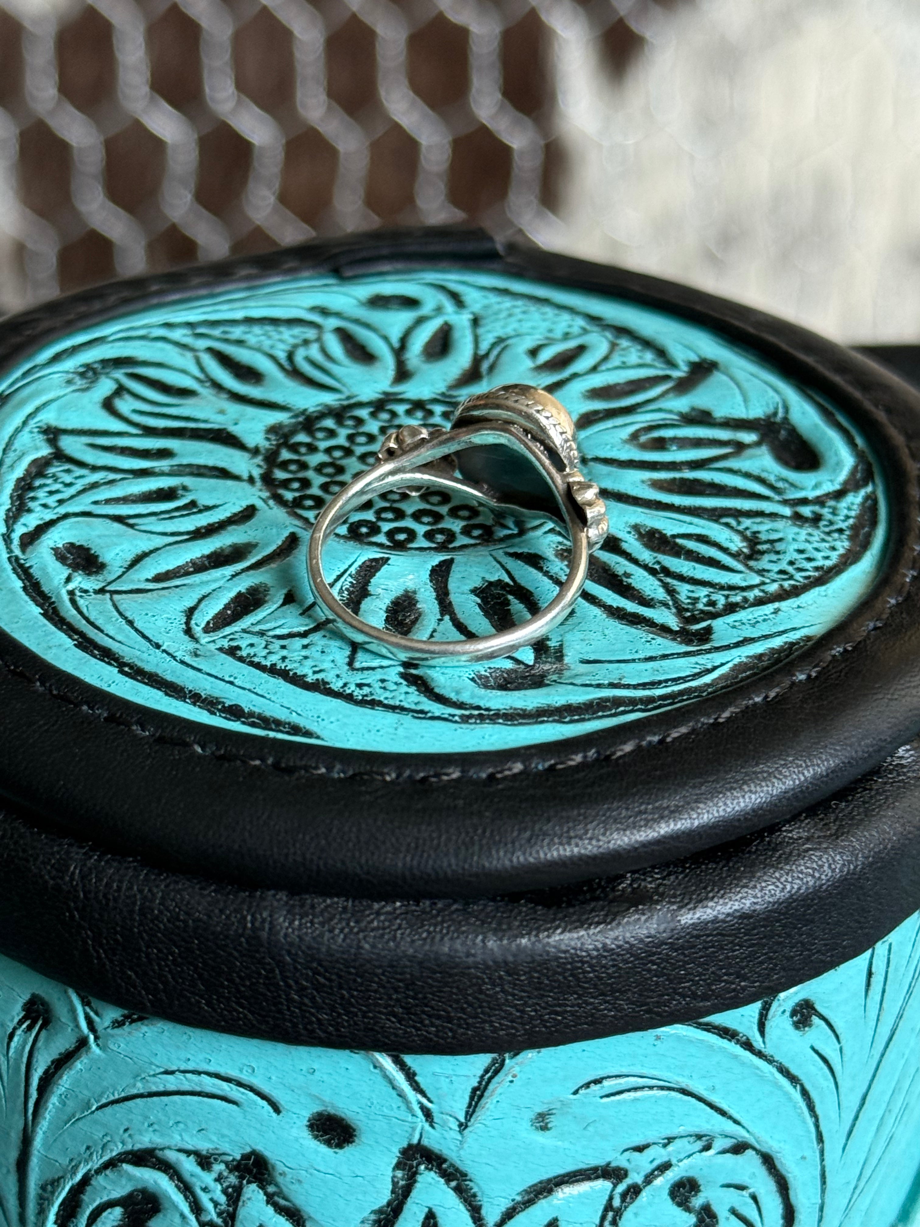 Golden hills turquoise ring