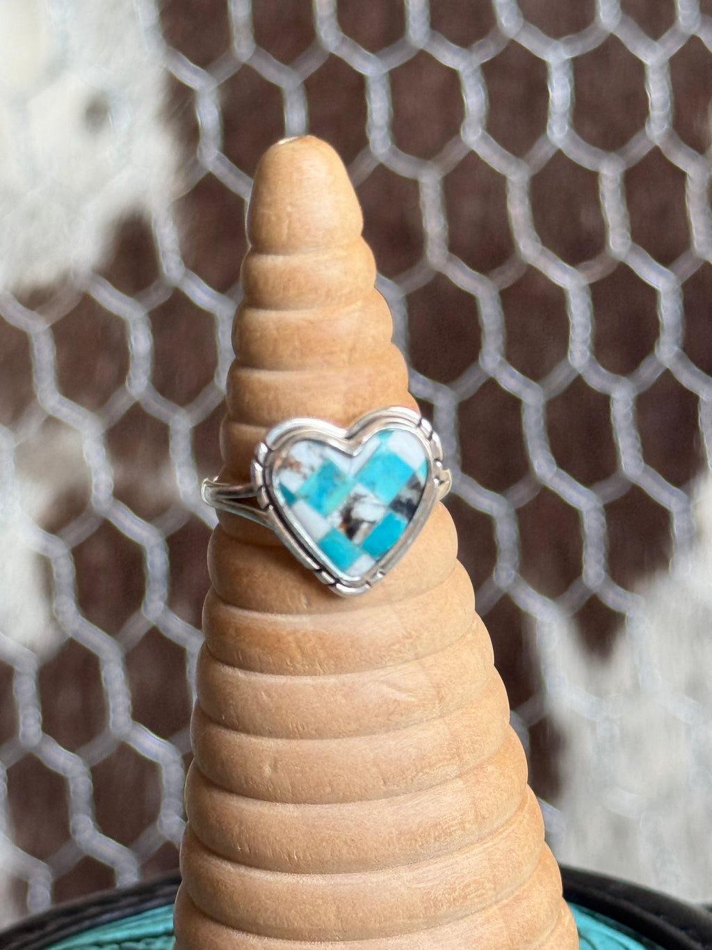 Turquoise heart ring
