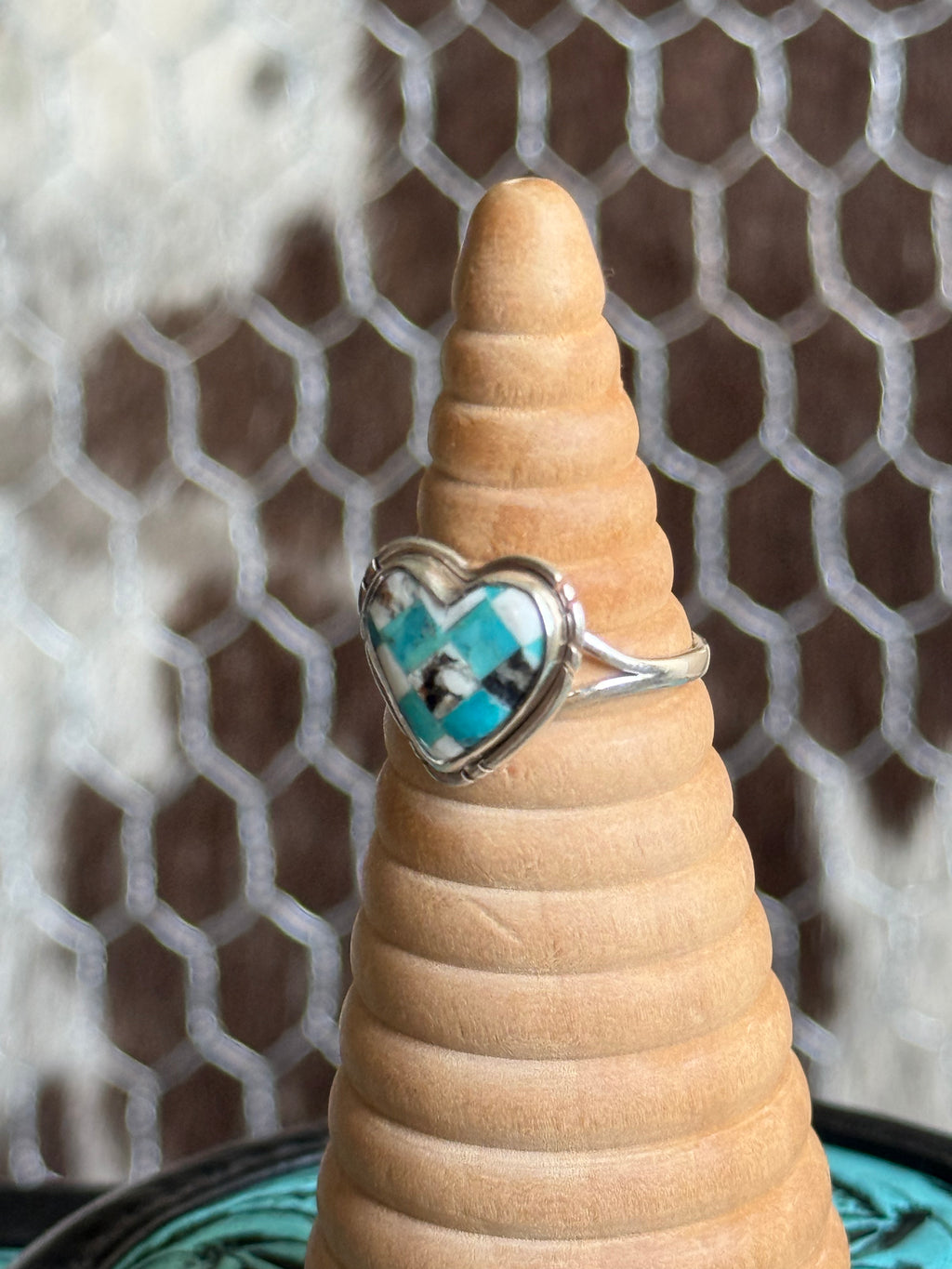Turquoise heart ring