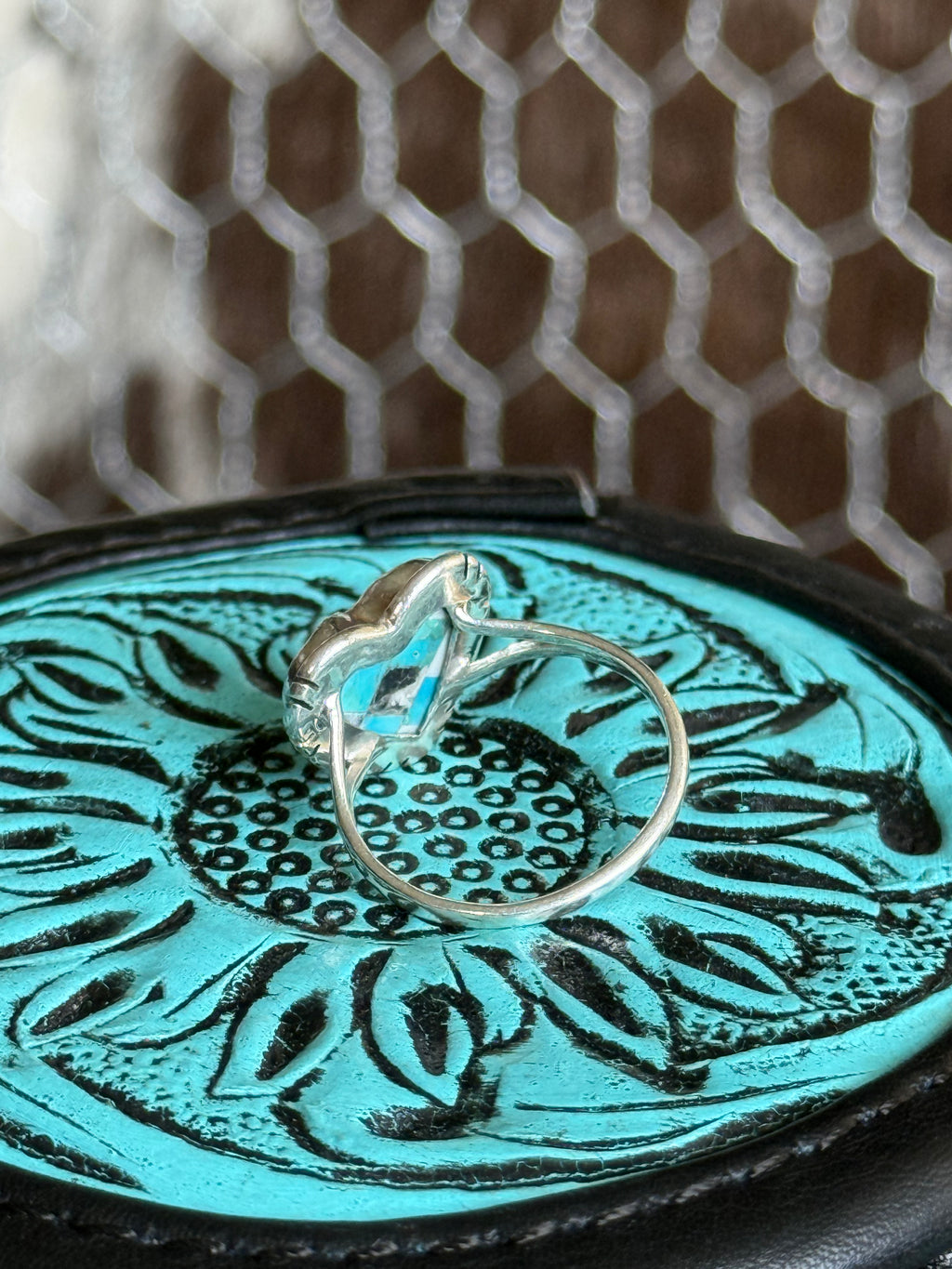 Turquoise heart ring