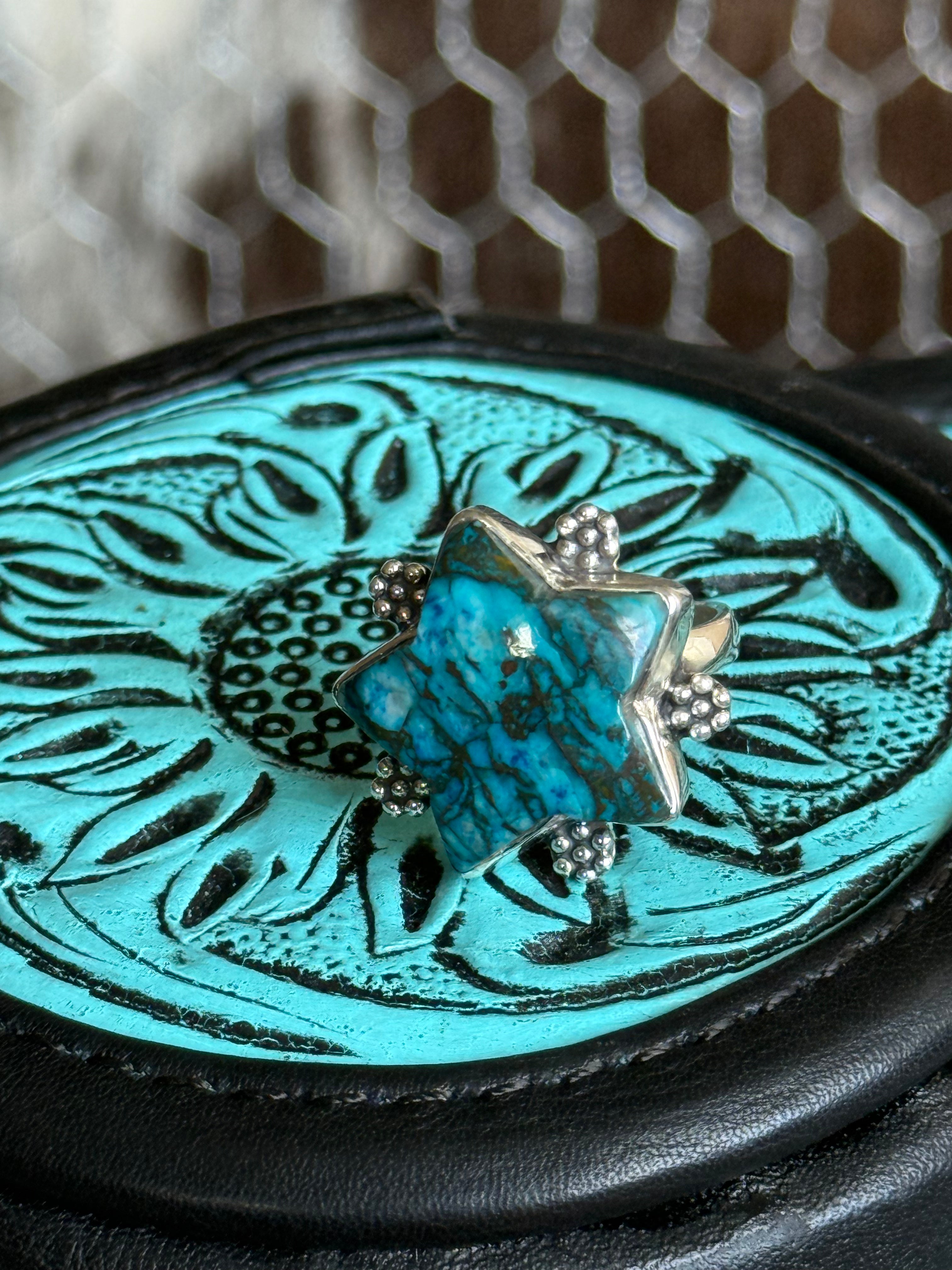Turquoise star ring