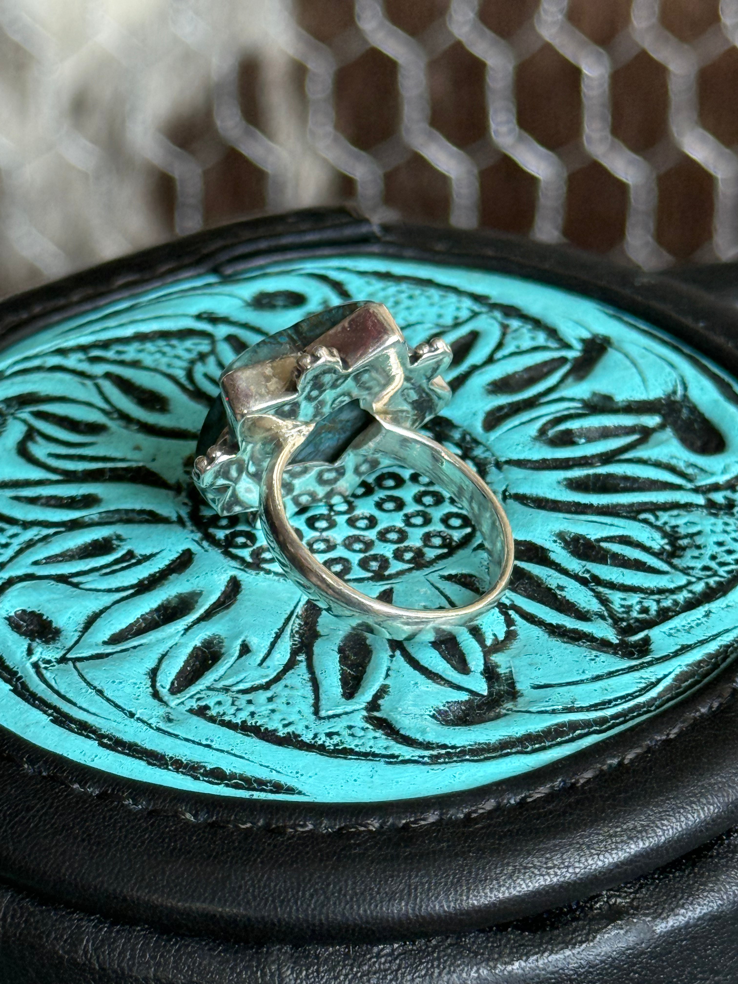 Turquoise star ring