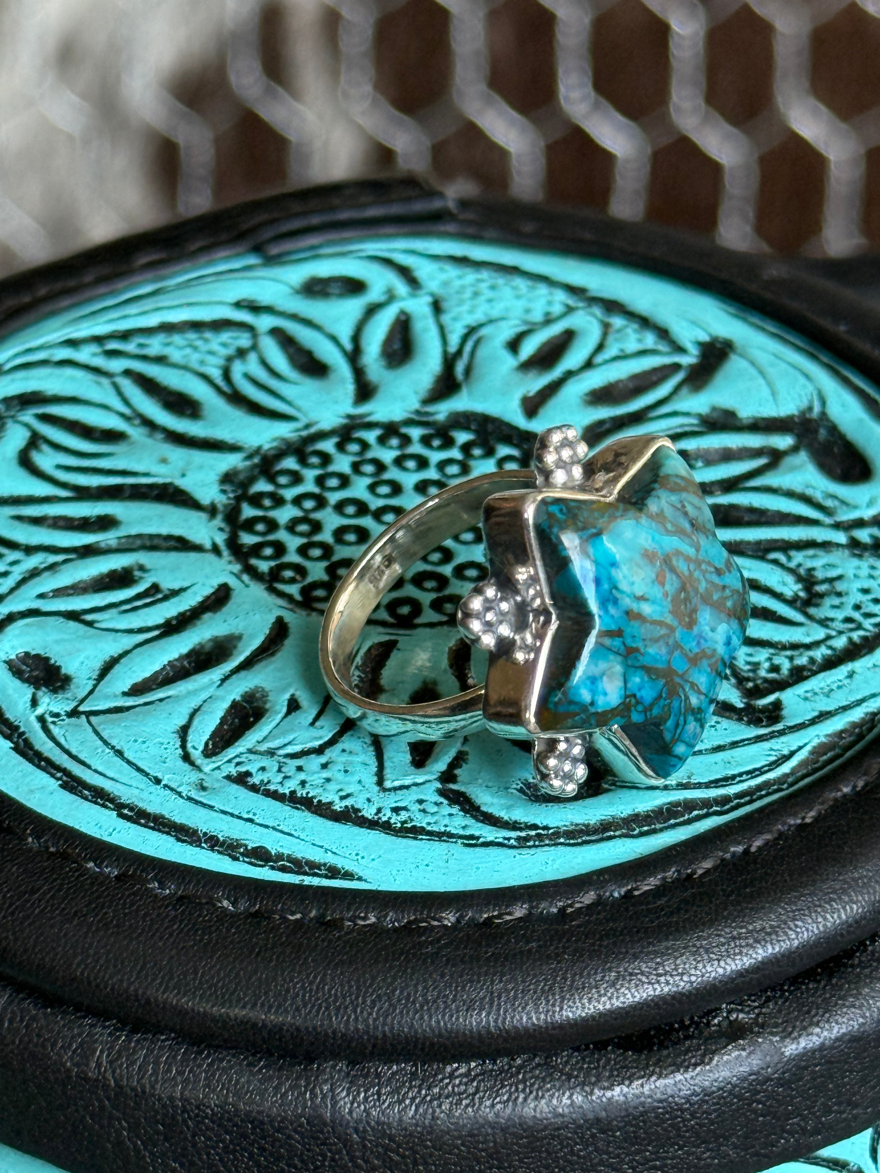 Turquoise star ring