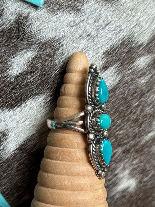 3 stone turquoise ring