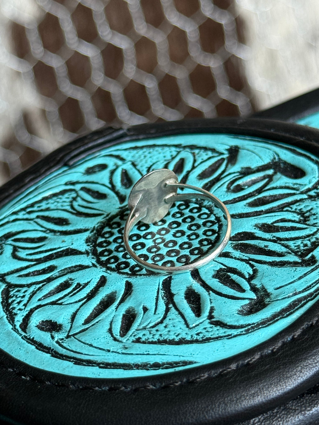 Native American turquoise bear paw ring