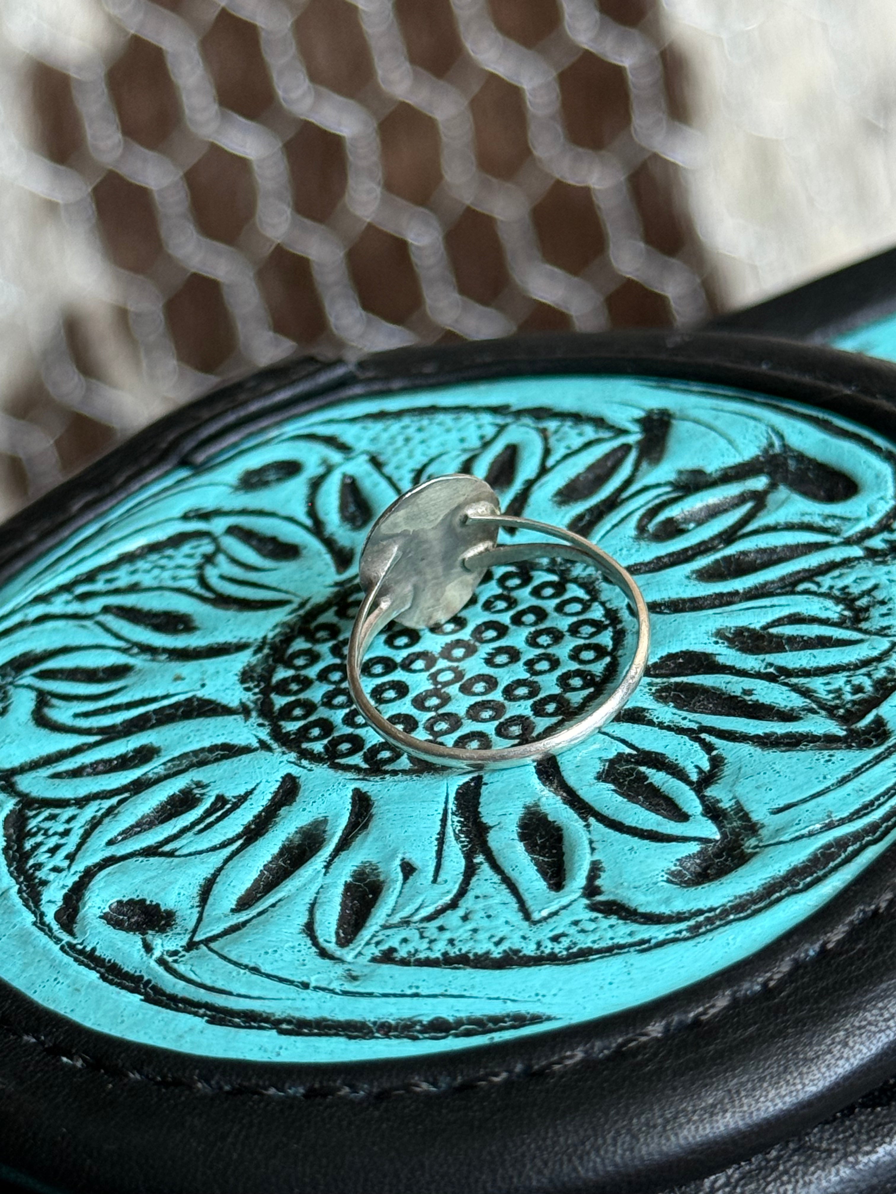 Native American turquoise bear paw ring