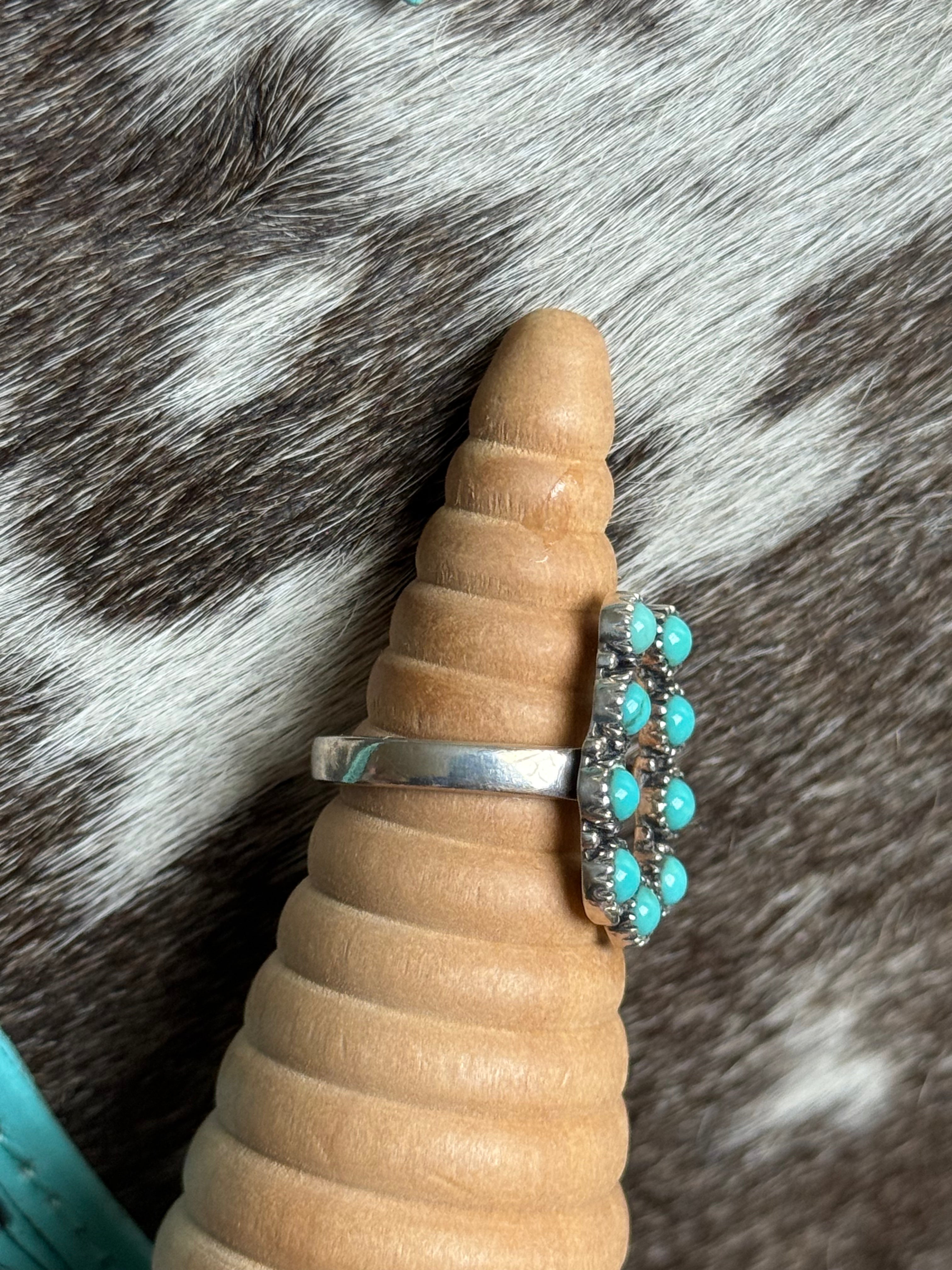 Turquoise horseshoe ring