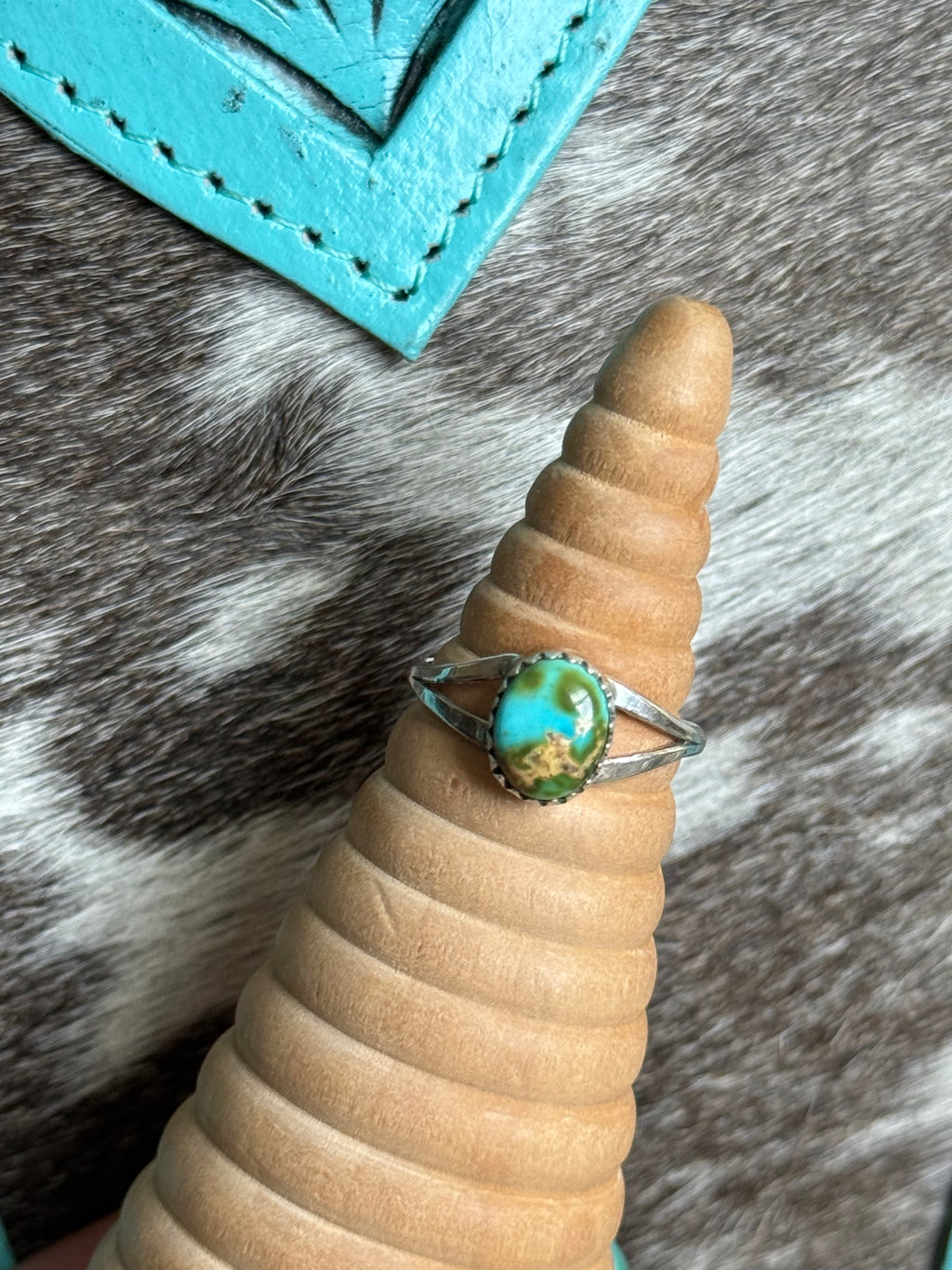 Native made Sonoran turquoise ring
