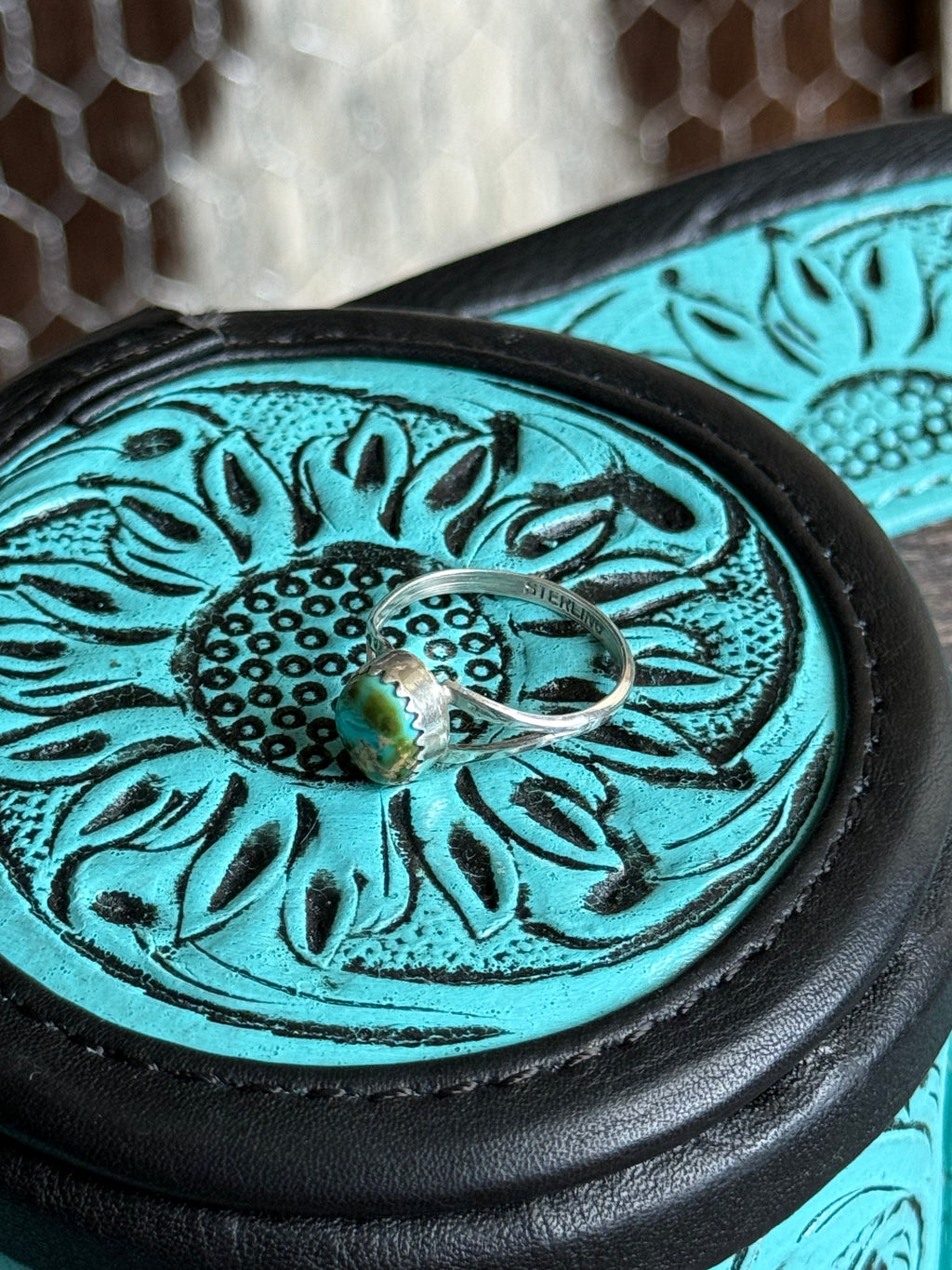 Native made Sonoran turquoise ring