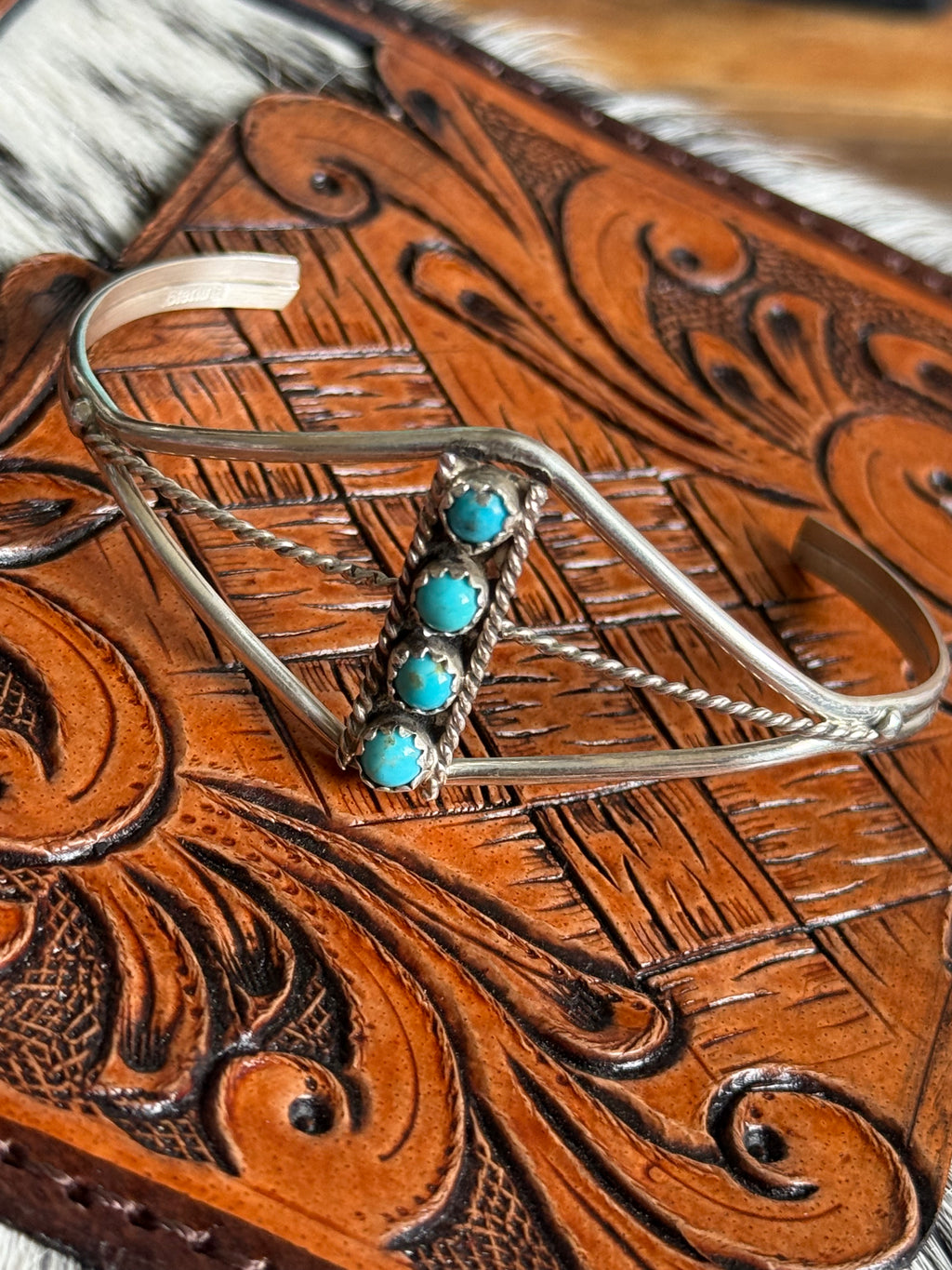 Native American handmade turquoise cuff