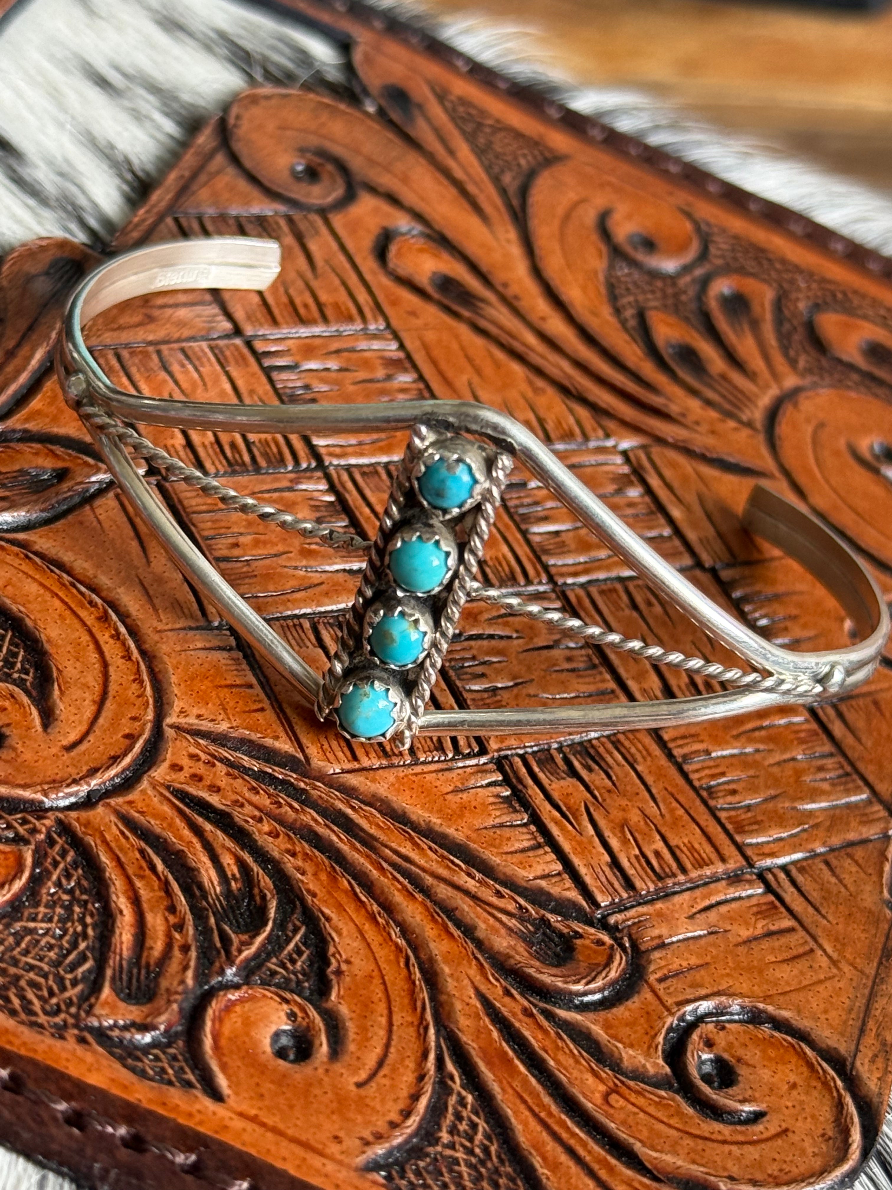 Native American handmade turquoise cuff