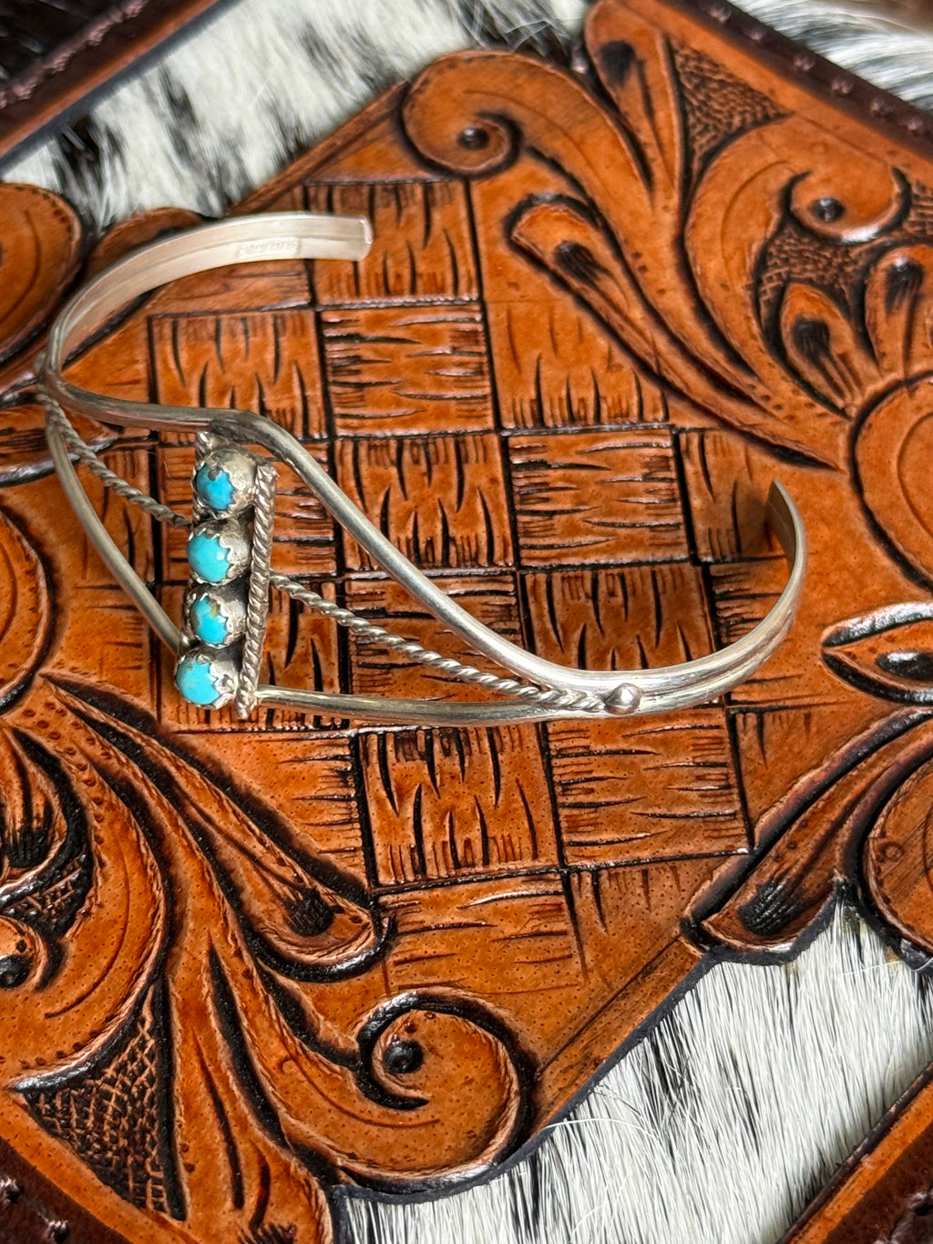 Native American handmade turquoise cuff