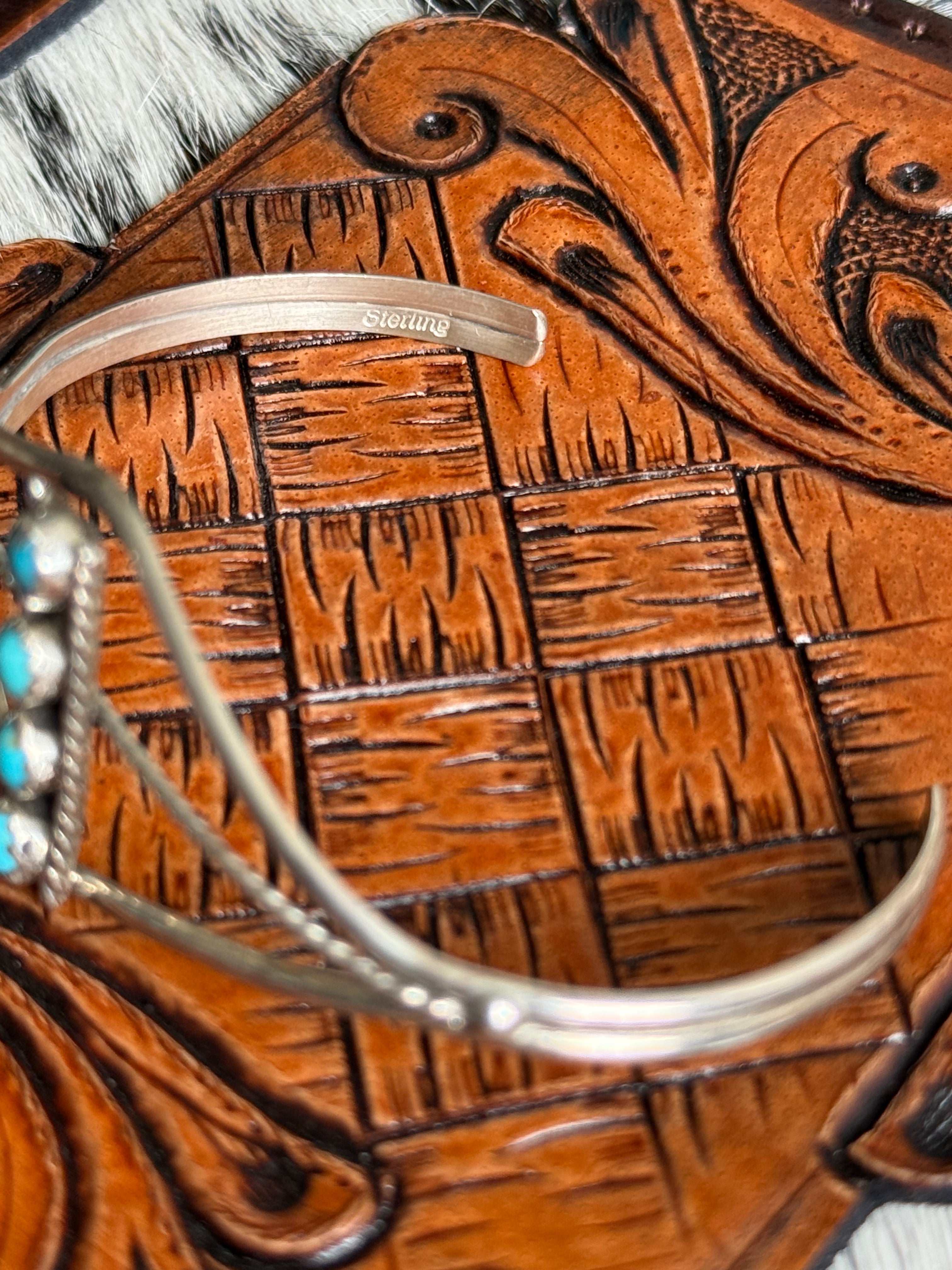 Native American handmade turquoise cuff