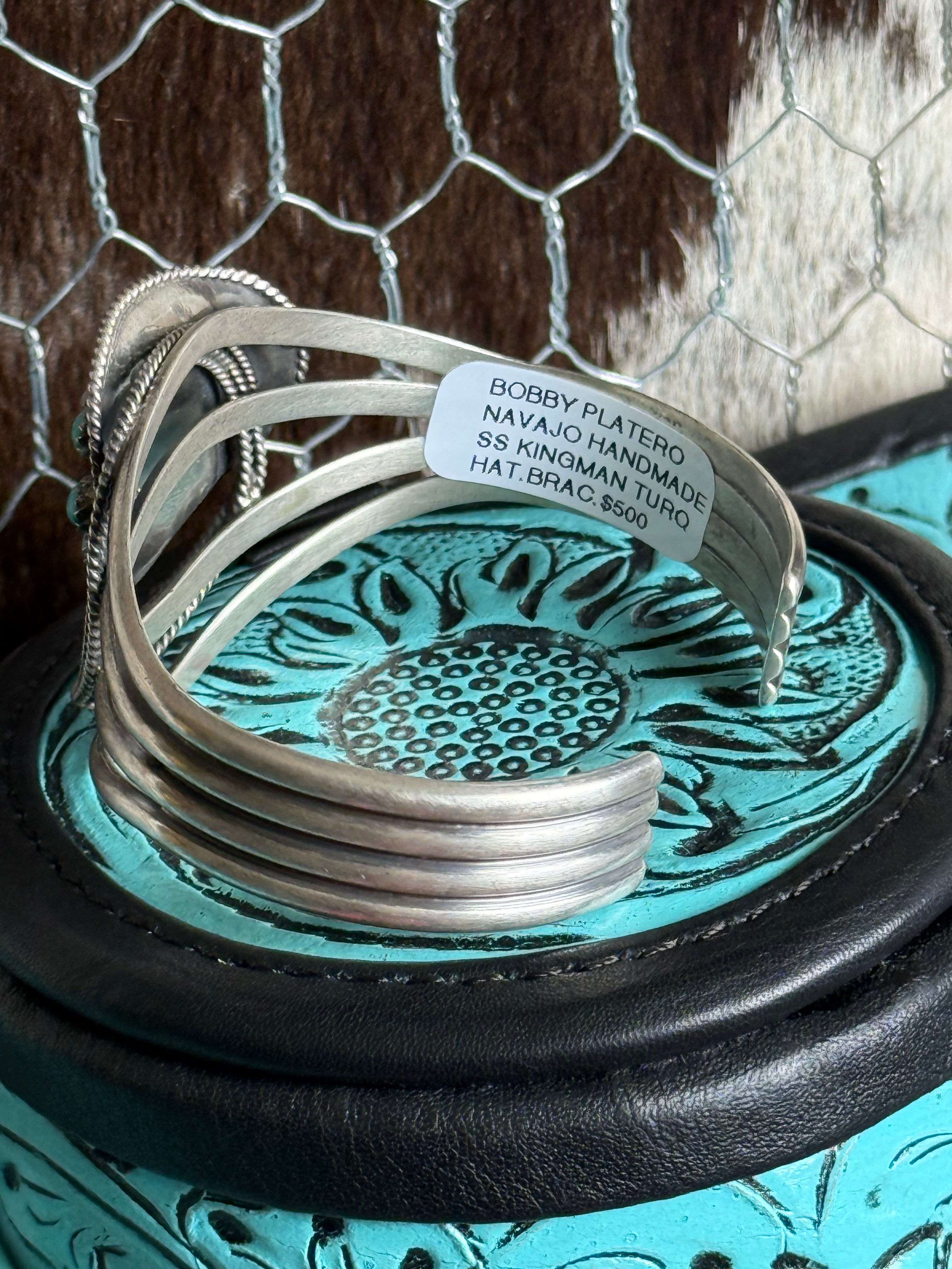 Navajo handmade turquoise cowboy hat cuff