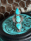 Turquoise 3 stone ring