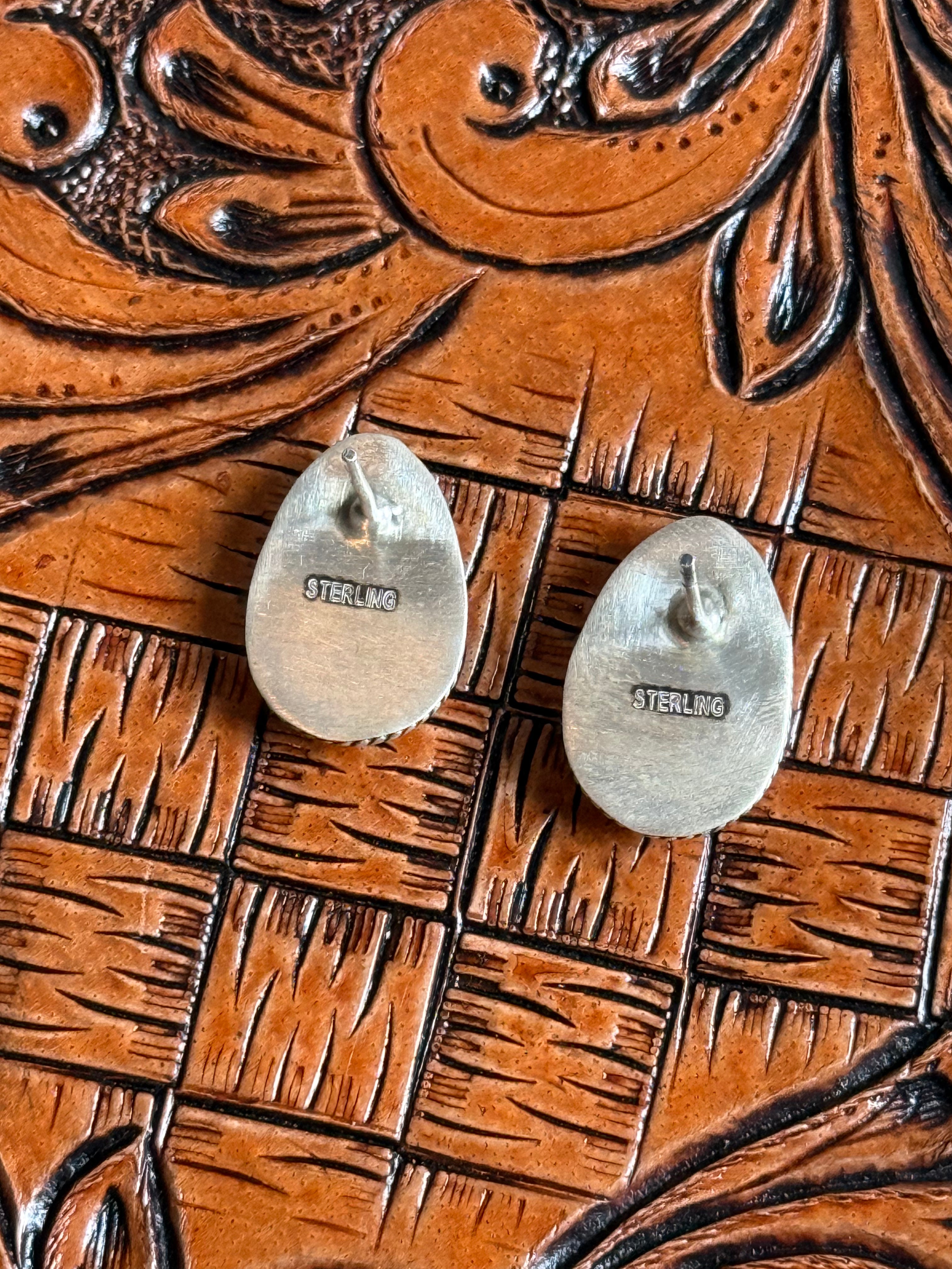 Blackjack turquoise stud earrings