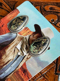 Blackjack turquoise stud earrings