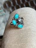 Vintage native made 3 stone turquoise ring