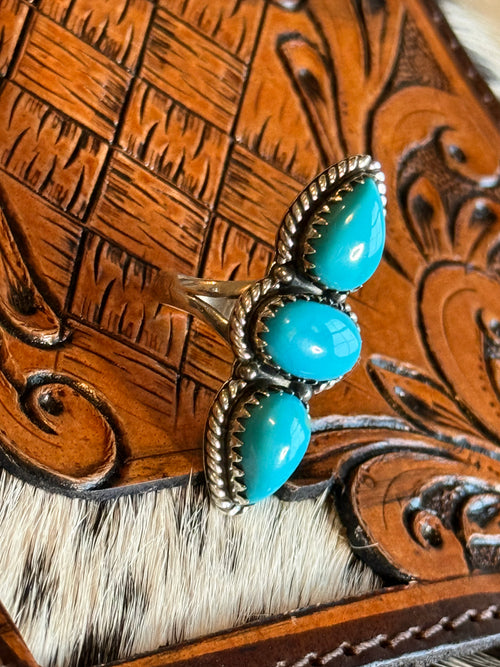 3 stone turquoise ring