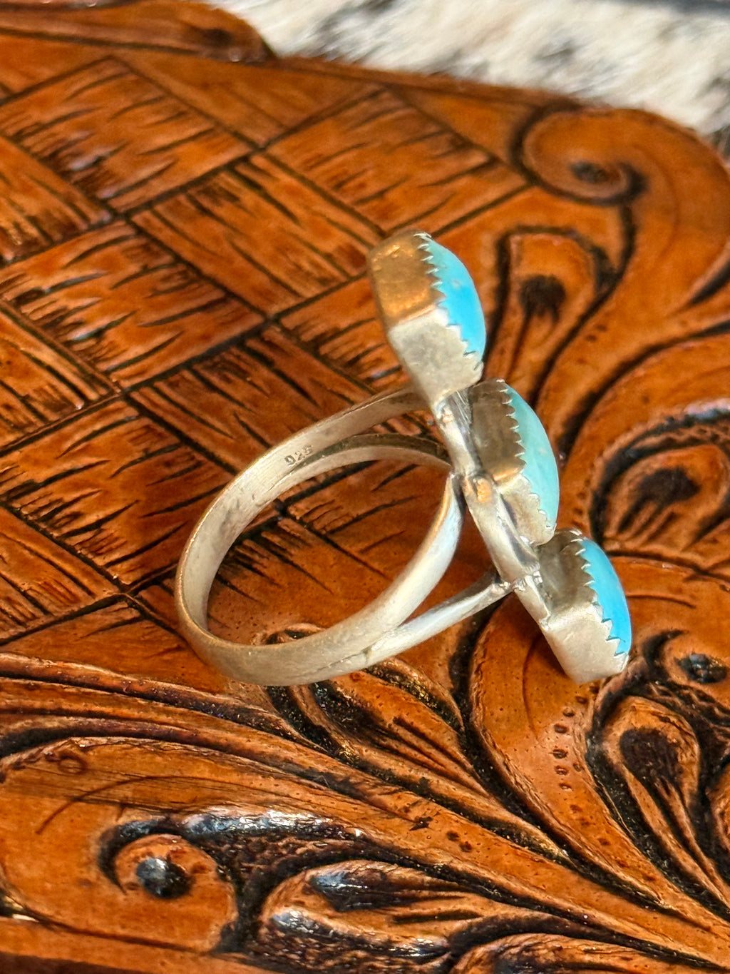 Turquoise 3 stone ring
