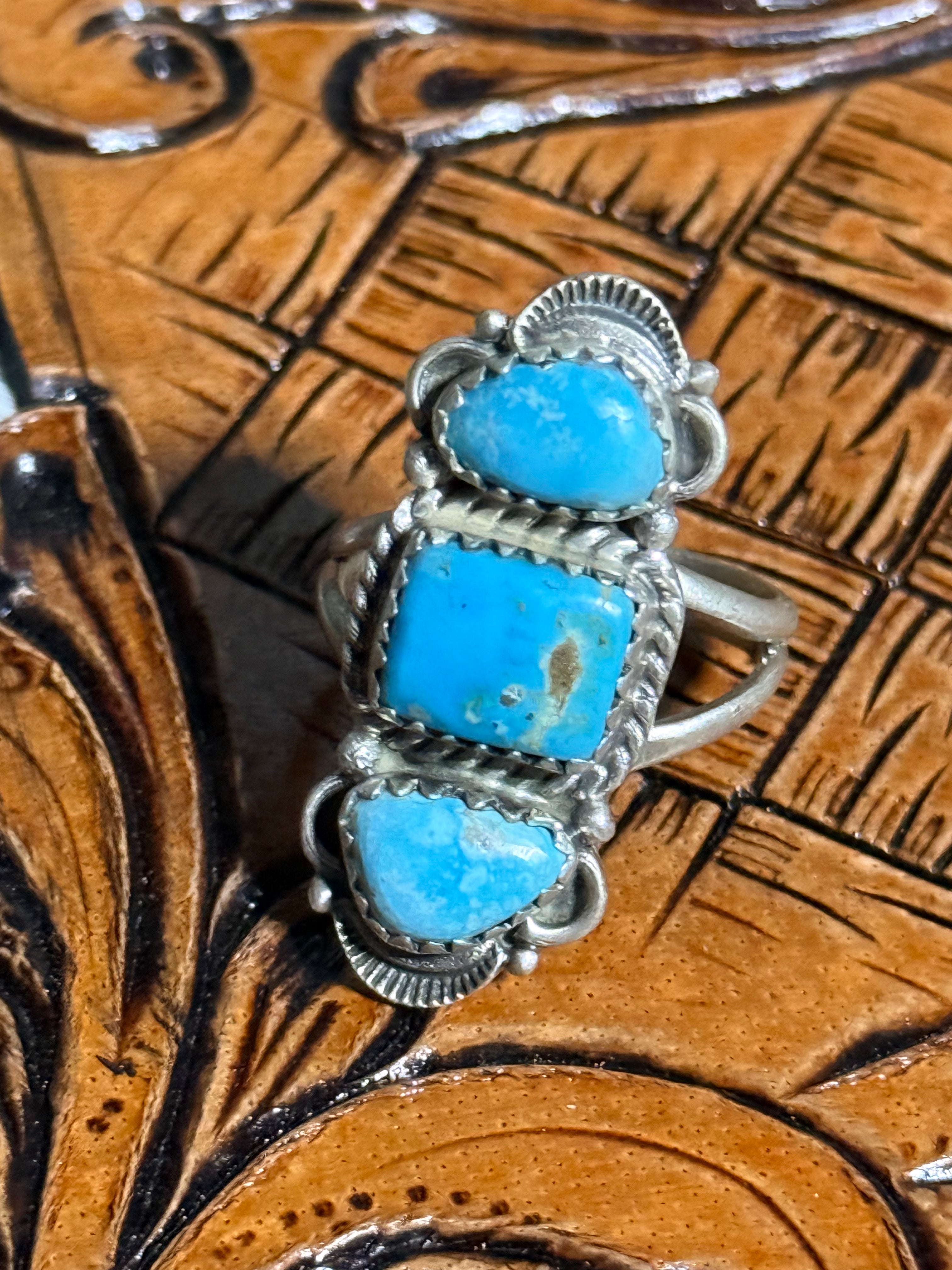 3 stone turquoise ring