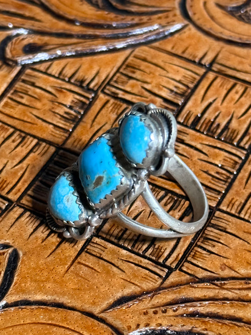 3 stone turquoise ring