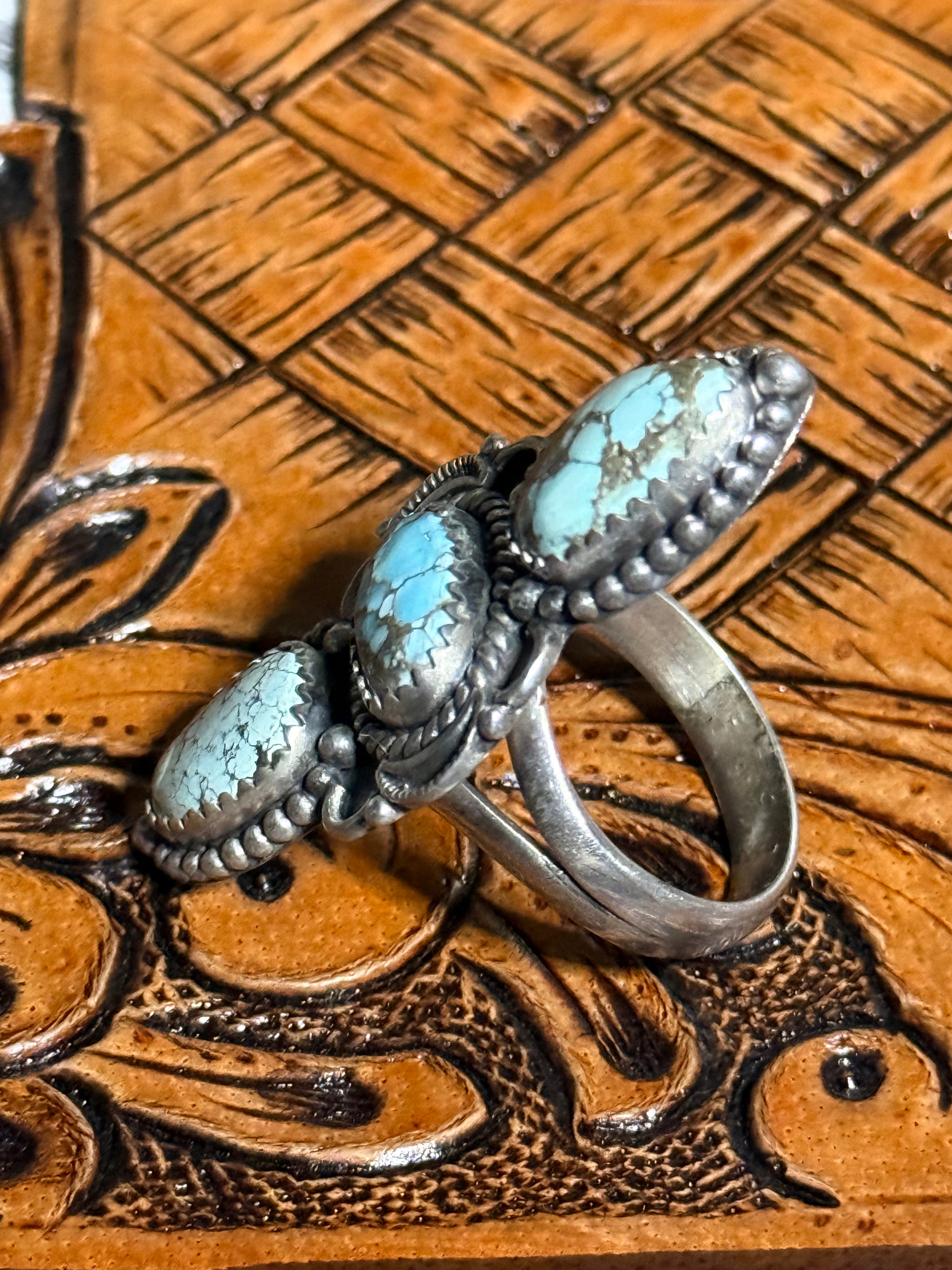 Dry creek turquoise 3 stone ring