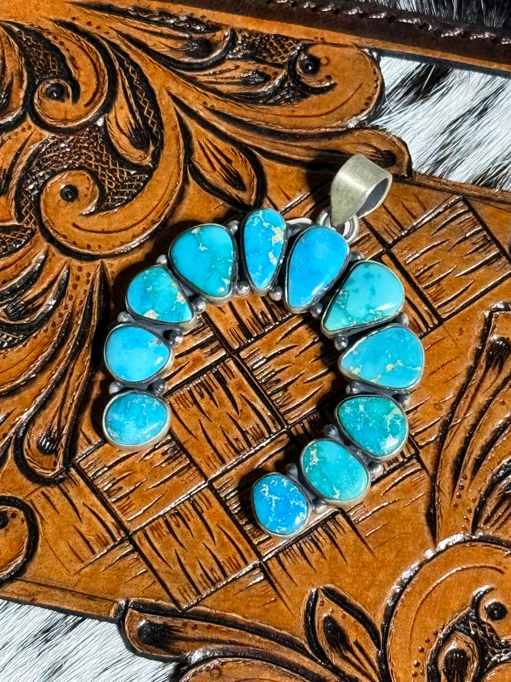 Blue ridge turquoise naja pendant