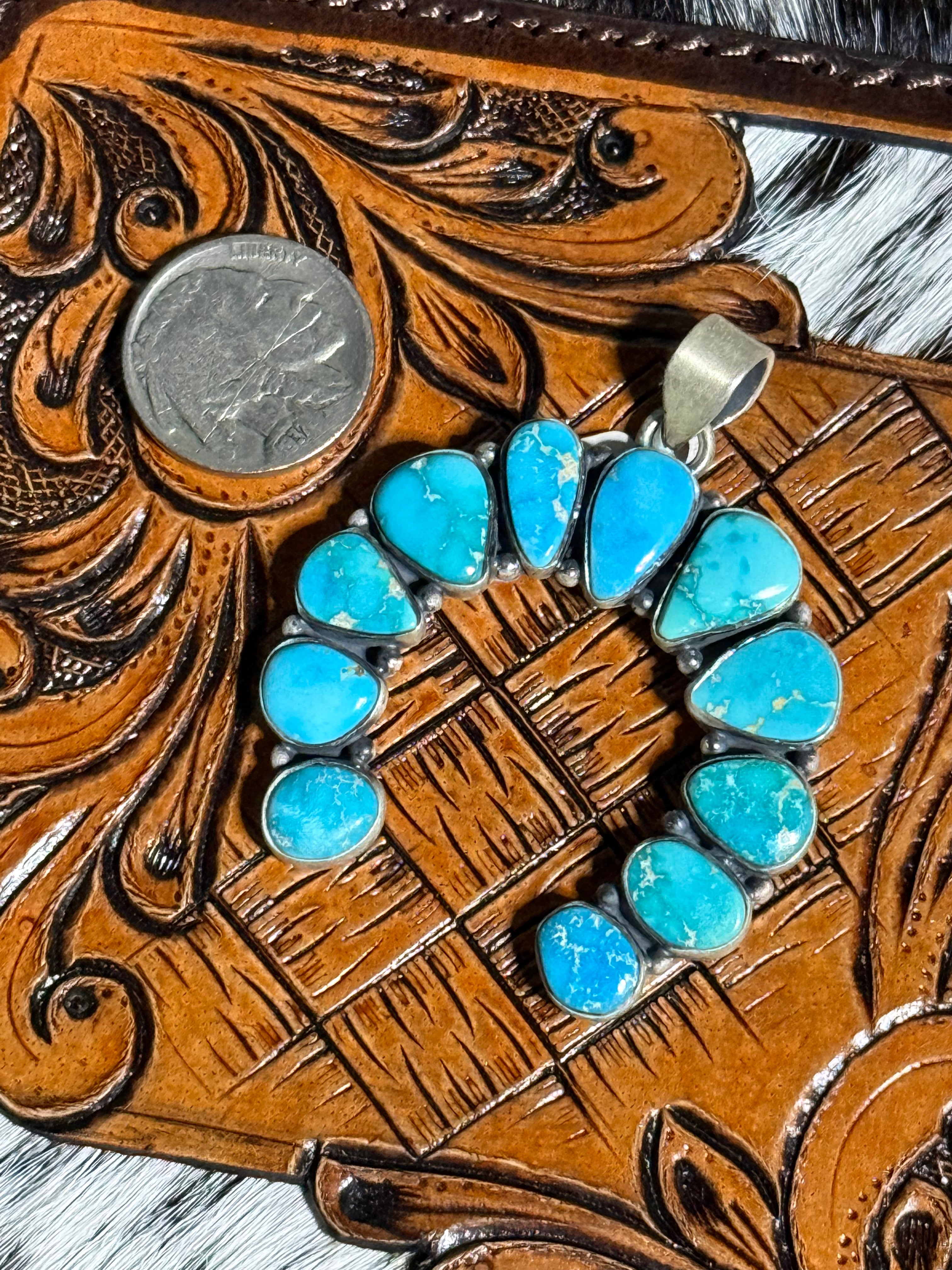 Blue ridge turquoise naja pendant