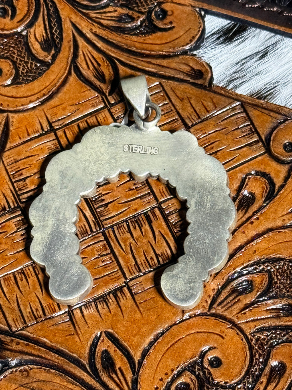 Blue ridge turquoise naja pendant