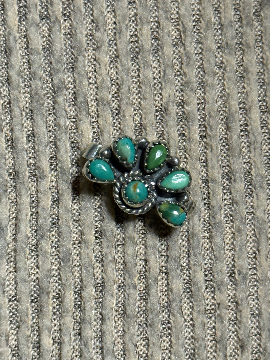 Turquoise and sterling silver watch band charm