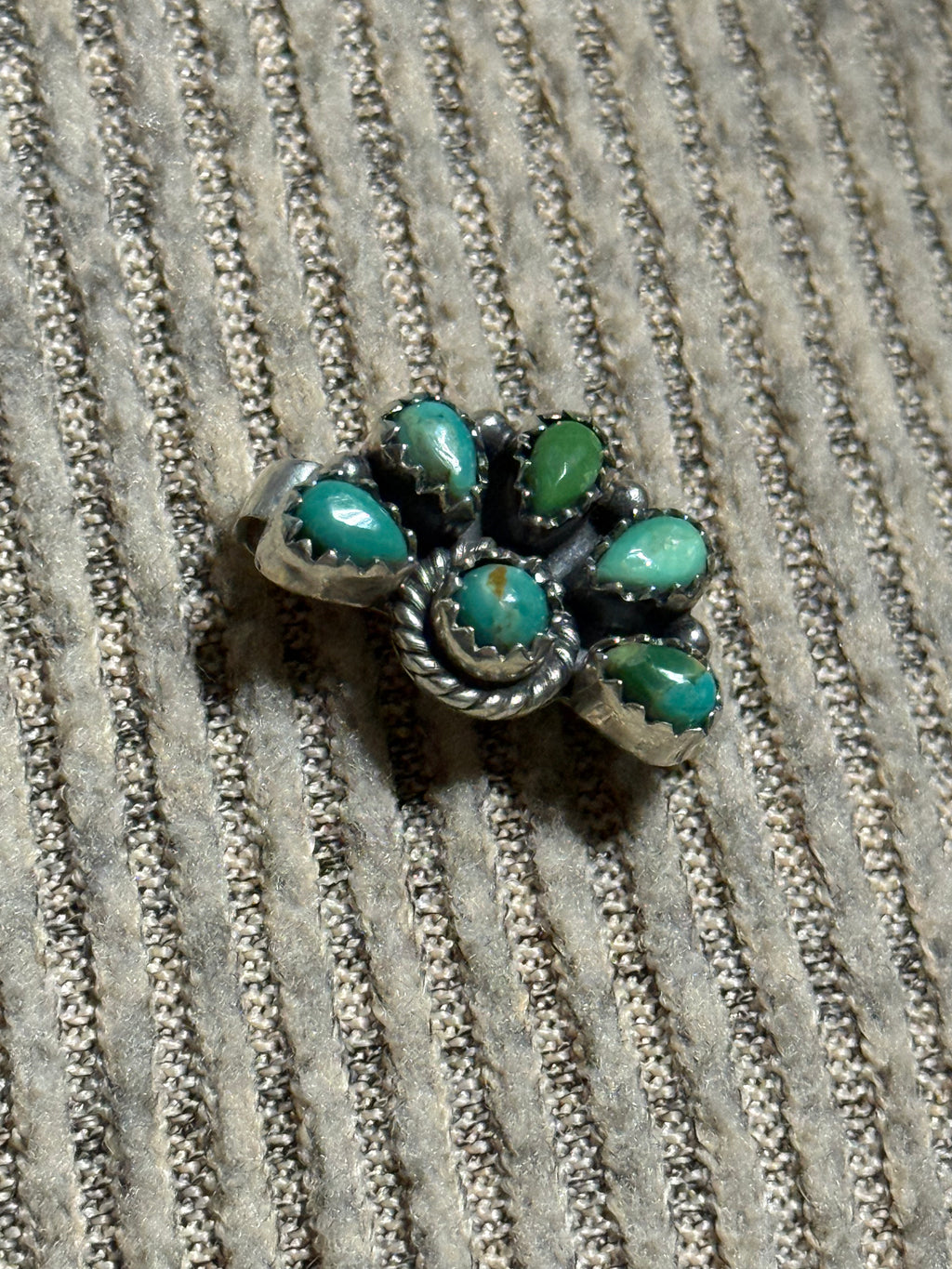 Turquoise and sterling silver watch band charm