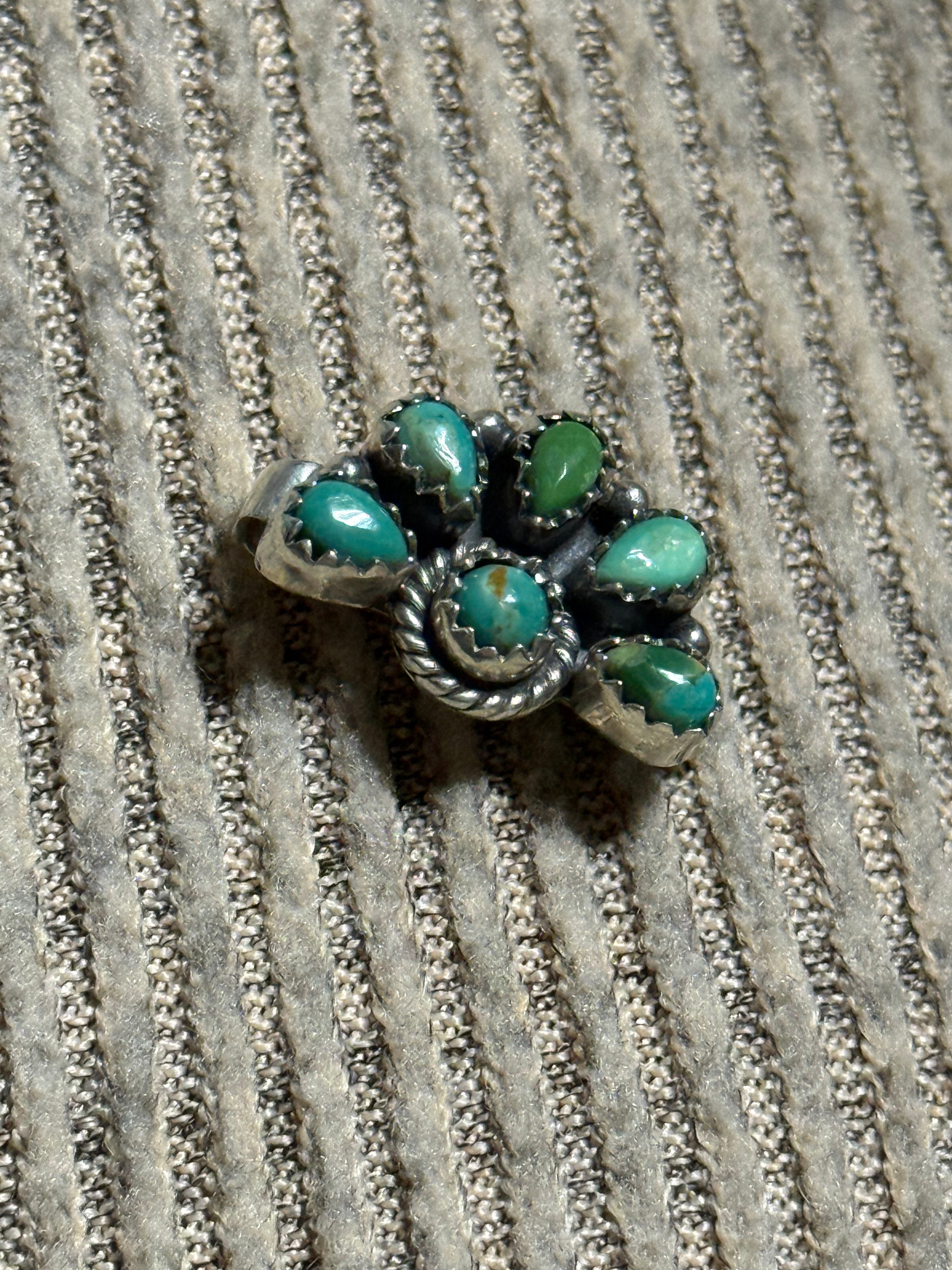 Turquoise and sterling silver watch band charm